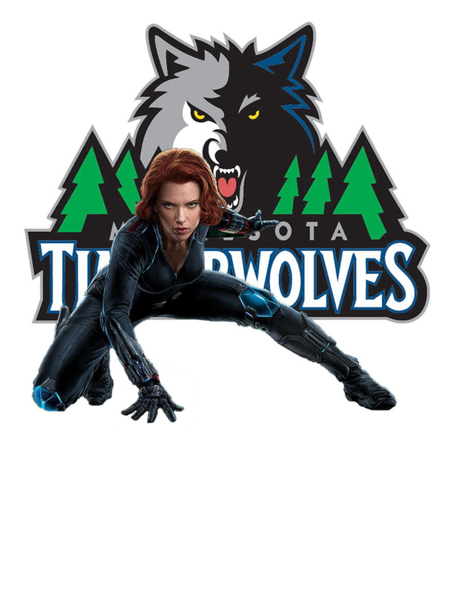 Minnesota Timberwolves Black Widow Logo vinyl decal